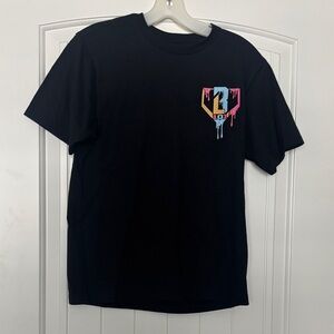 Kids Black Short-Sleeve Tee with Colorful Drip Logo